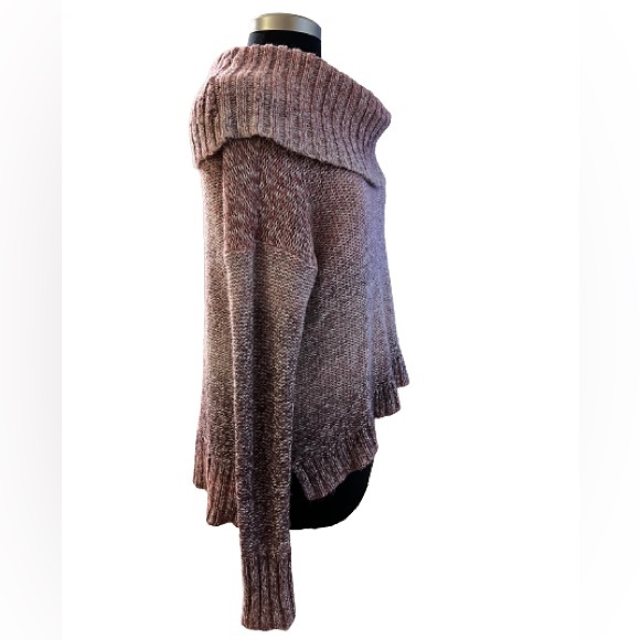 American Eagle Outfitters Pink Metallic Ombré Knit Cowl Neck Sweater Size Large - Picture 2 of 6